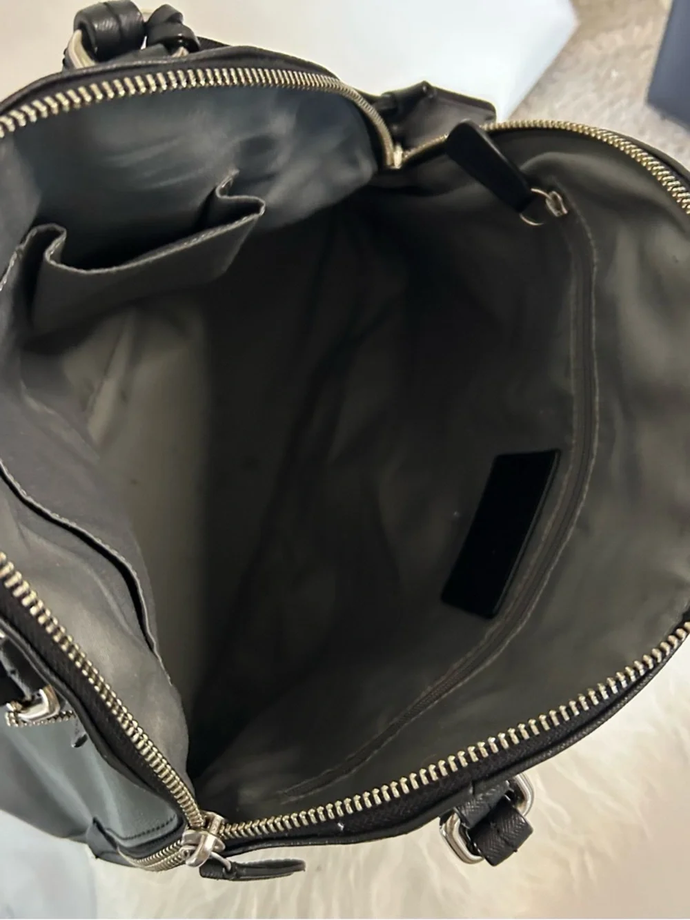 Coach Black Leather Shoulder Bag Silver Hardware structured Tote Classic - Picture 11 of 12
